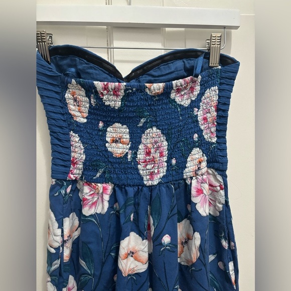 Band of gypsies Boho Peony Print Strapless Jumpsuit S - Picture 6 of 7